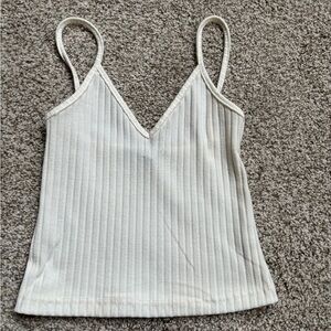 Brandy Melville Off-White Ribbed Camisole
